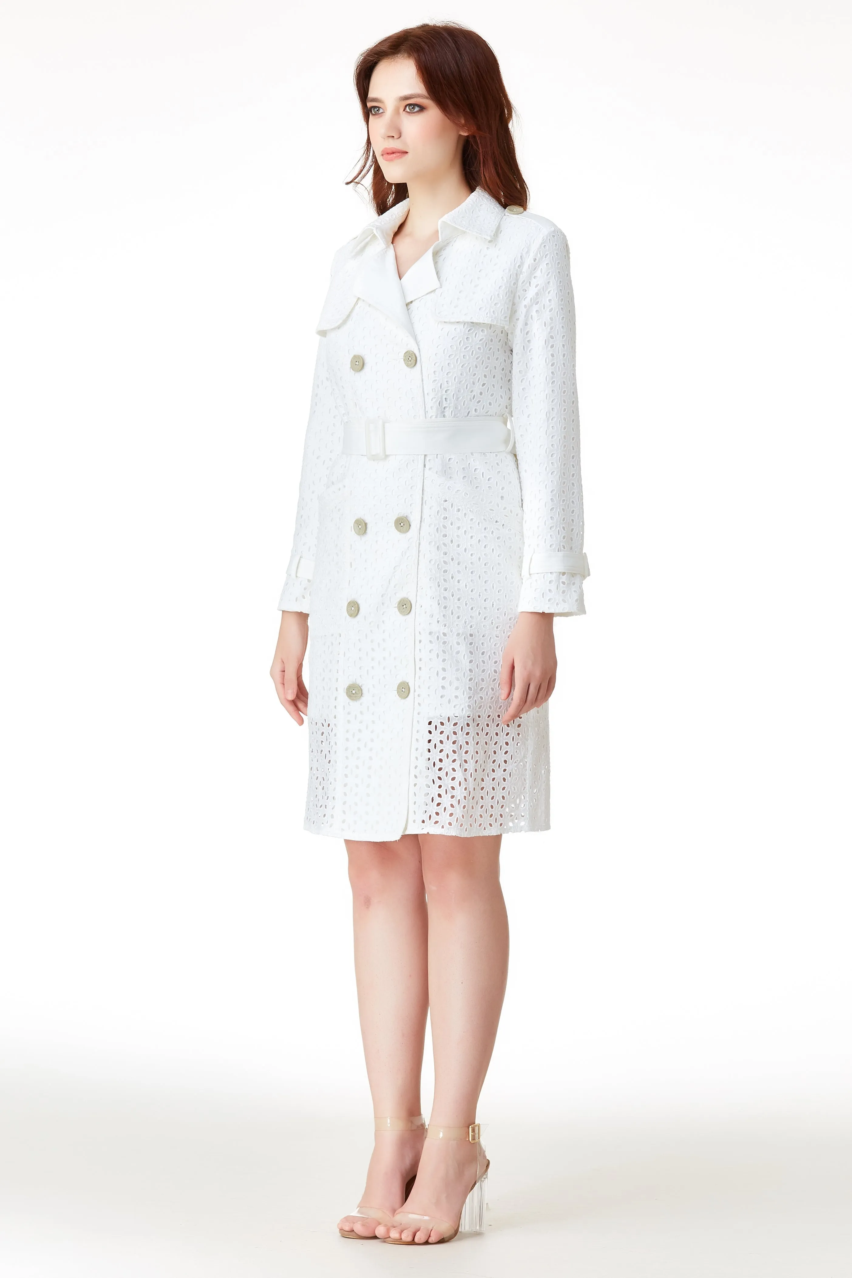 AW'18 Embroidered Trench Coat - White