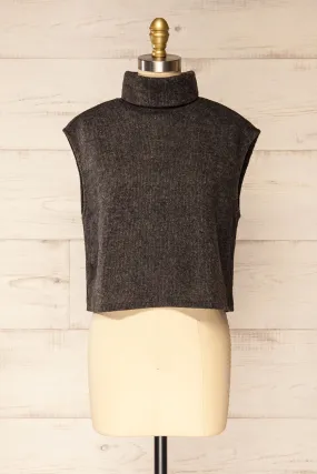 Epernay Charcoal | Sleeveless Turtleneck Knit