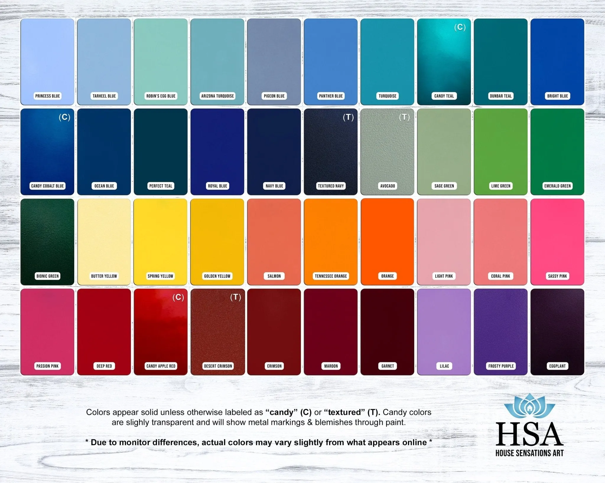 Metal Color Swatch Sample
