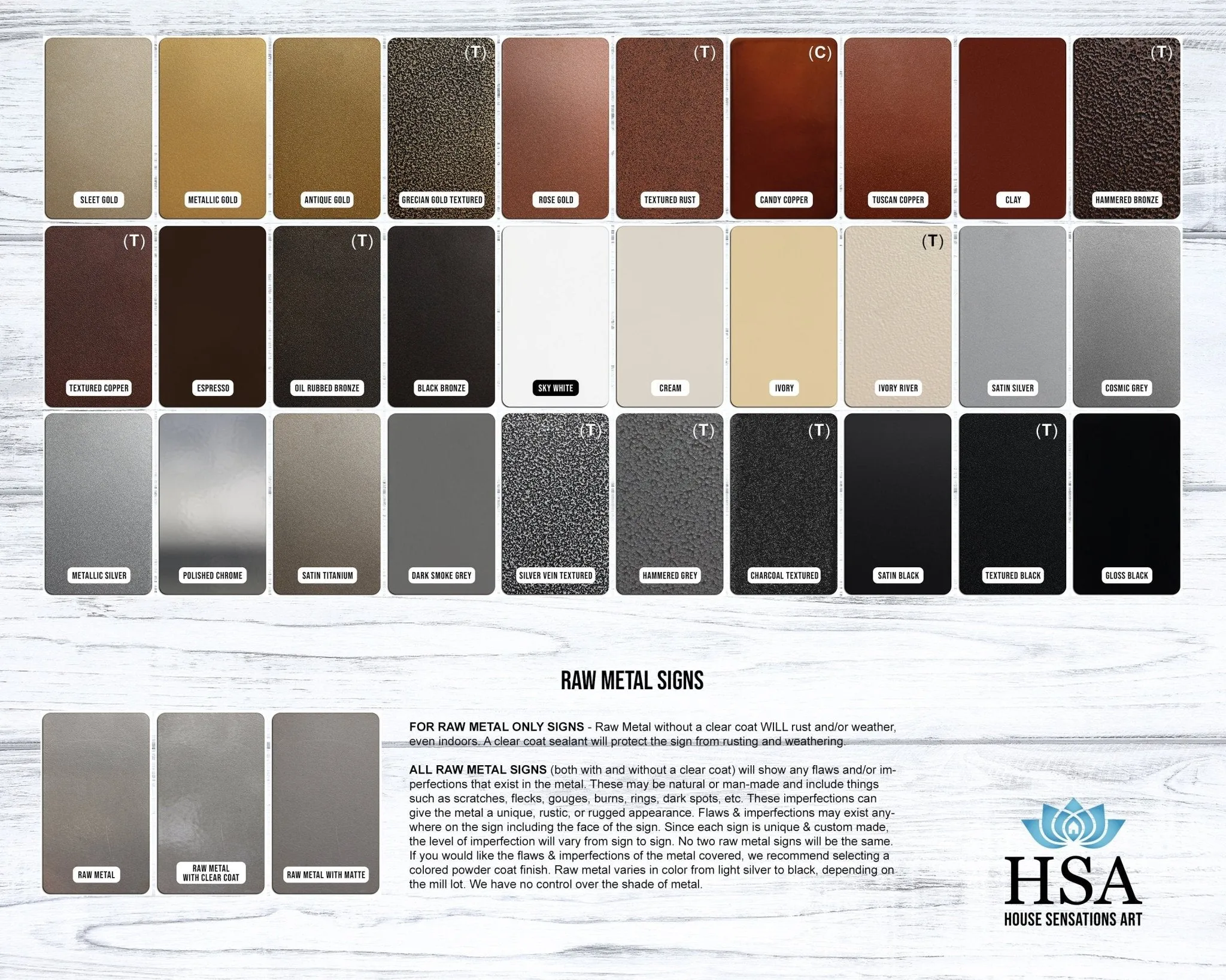 Metal Color Swatch Sample