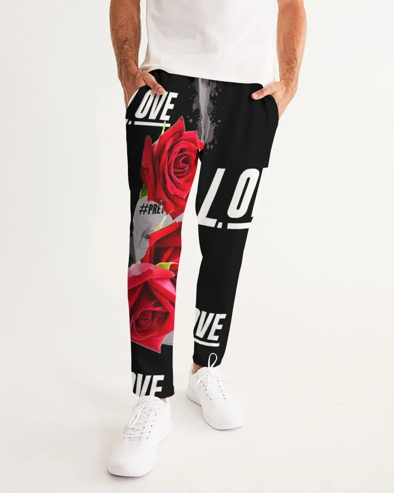 Pretty Goons Love BLACK Men's Joggers ROSE